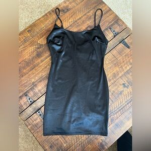 Windsor Elegant Black Satin Mini Dress
